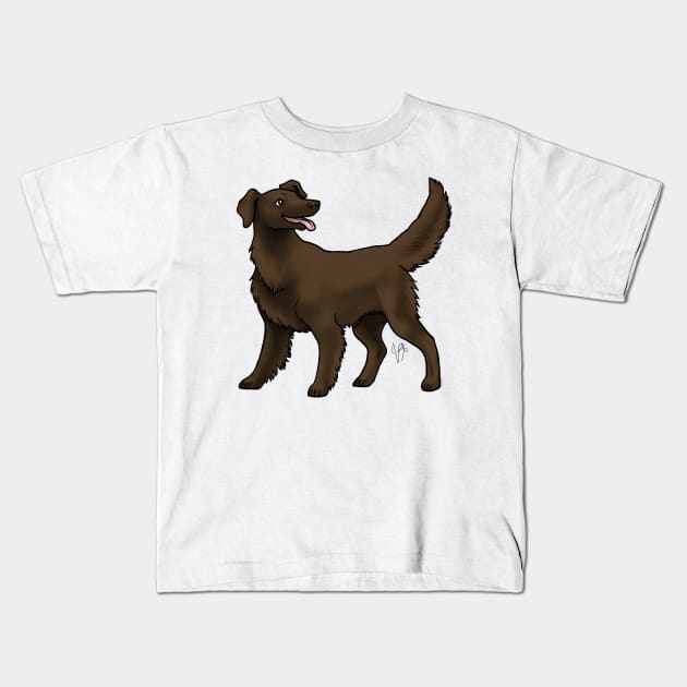 Dog - Flat-Coated Retrievers - Liver Kids T-Shirt by Jen's Dogs Custom Gifts and Designs